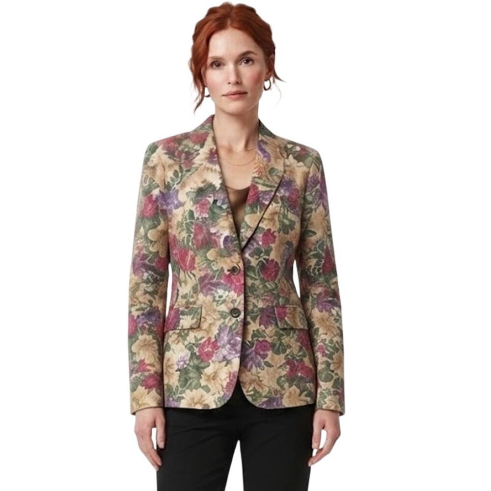BLAIR BOUTIQUE Women's Multi Colored Tapestry Blazer Plus Size XL